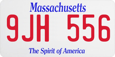 MA license plate 9JH556
