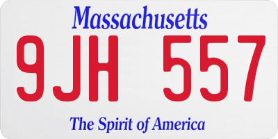 MA license plate 9JH557
