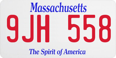 MA license plate 9JH558