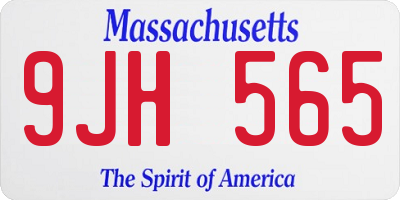 MA license plate 9JH565