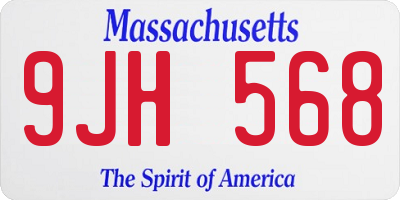 MA license plate 9JH568