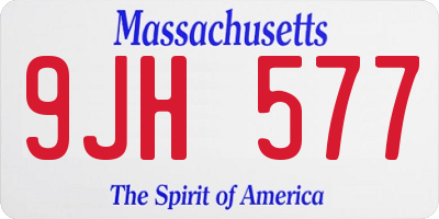 MA license plate 9JH577