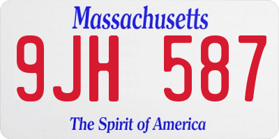 MA license plate 9JH587