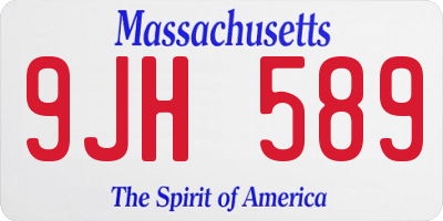 MA license plate 9JH589