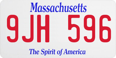 MA license plate 9JH596