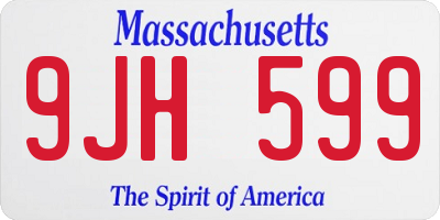 MA license plate 9JH599