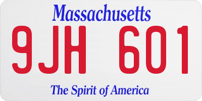 MA license plate 9JH601