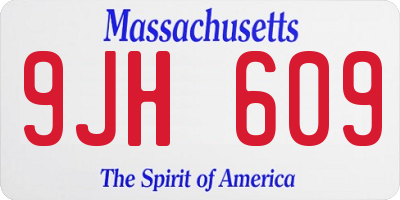MA license plate 9JH609