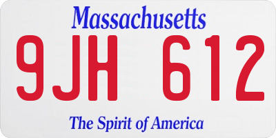 MA license plate 9JH612