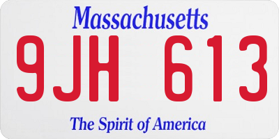MA license plate 9JH613