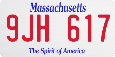 MA license plate 9JH617