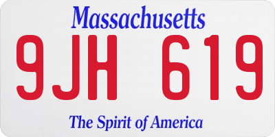 MA license plate 9JH619