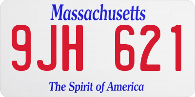MA license plate 9JH621