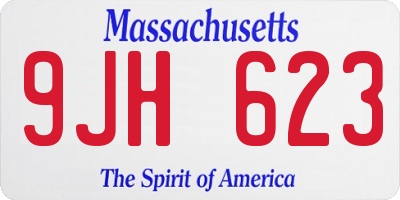 MA license plate 9JH623