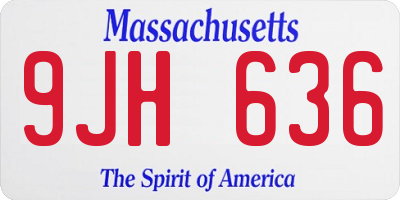 MA license plate 9JH636