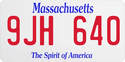 MA license plate 9JH640