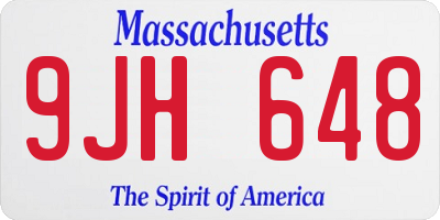 MA license plate 9JH648