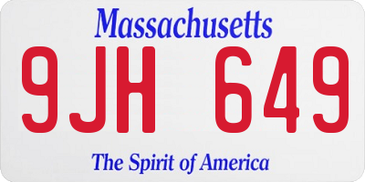 MA license plate 9JH649