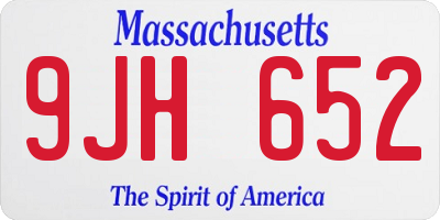 MA license plate 9JH652