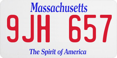 MA license plate 9JH657