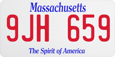 MA license plate 9JH659