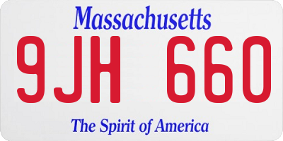MA license plate 9JH660