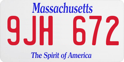 MA license plate 9JH672