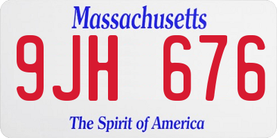 MA license plate 9JH676