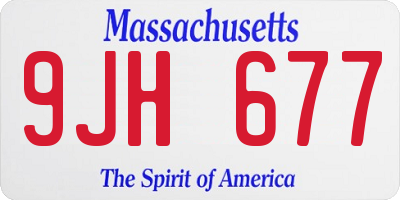 MA license plate 9JH677