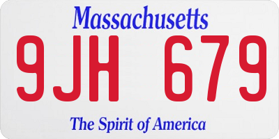 MA license plate 9JH679