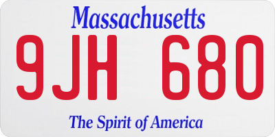 MA license plate 9JH680