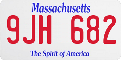 MA license plate 9JH682