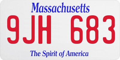 MA license plate 9JH683