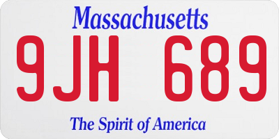 MA license plate 9JH689