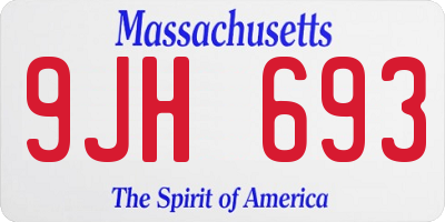 MA license plate 9JH693