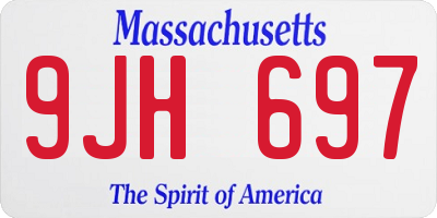 MA license plate 9JH697