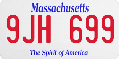 MA license plate 9JH699
