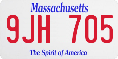 MA license plate 9JH705