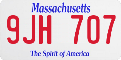 MA license plate 9JH707