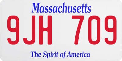 MA license plate 9JH709