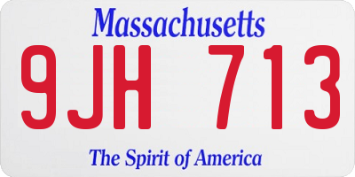 MA license plate 9JH713
