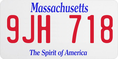MA license plate 9JH718