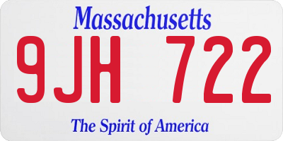 MA license plate 9JH722