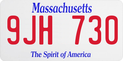 MA license plate 9JH730