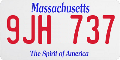 MA license plate 9JH737