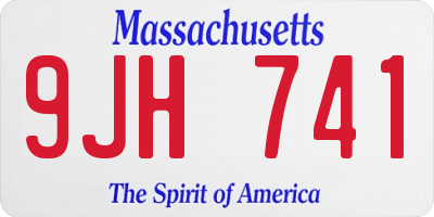 MA license plate 9JH741