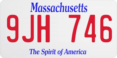 MA license plate 9JH746