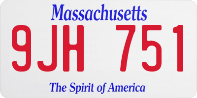 MA license plate 9JH751