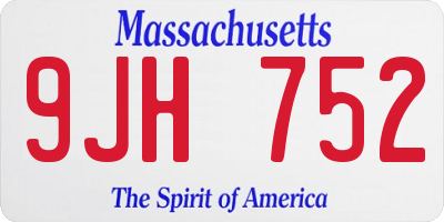 MA license plate 9JH752