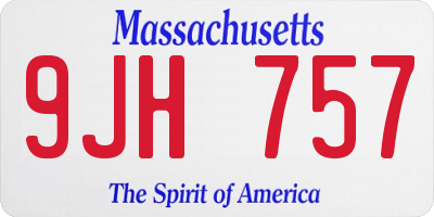 MA license plate 9JH757